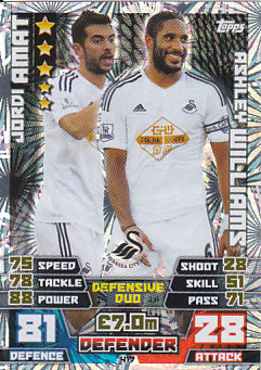 Amat Williams Swansea City 2014/15 Topps Match Attax Duo #417